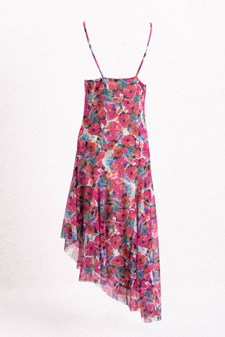 Asymmetric Skirt Detailed Midi Dress