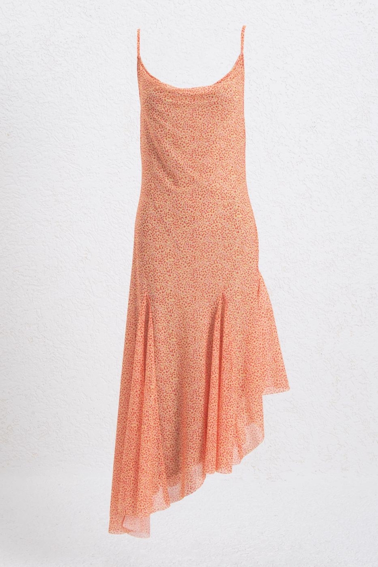 Asymmetric Skirt Detailed Midi Dress - BSL - Globality Store - Women Clothes Wholesale Turkey