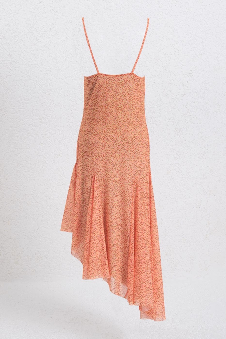 Asymmetric Skirt Detailed Midi Dress