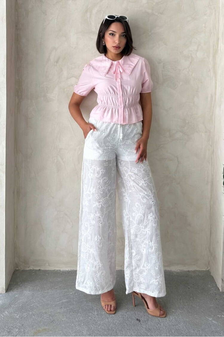 Embroidered Pants - Topshow - Globality Store - Women Clothes Wholesale Turkey