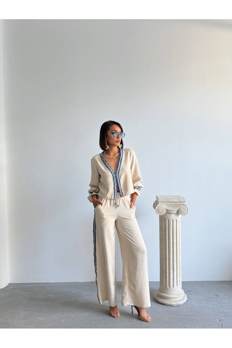 Denim Striped Pants