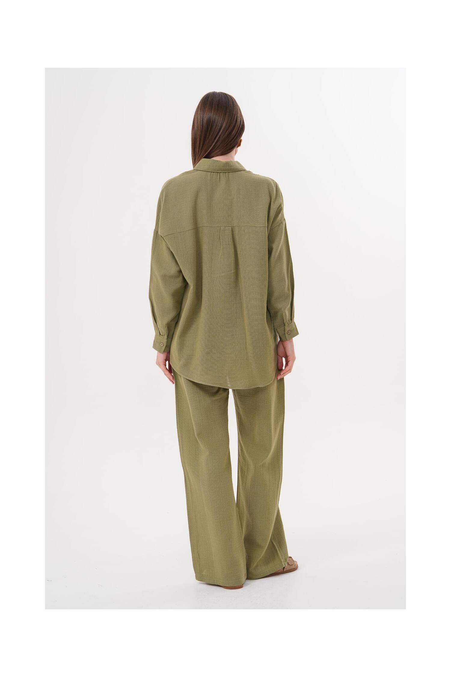 Women's Long Sleeve Oversize Muesli Shirt - Brand: Levure - Women's Clothing Wholesale - Globality Store