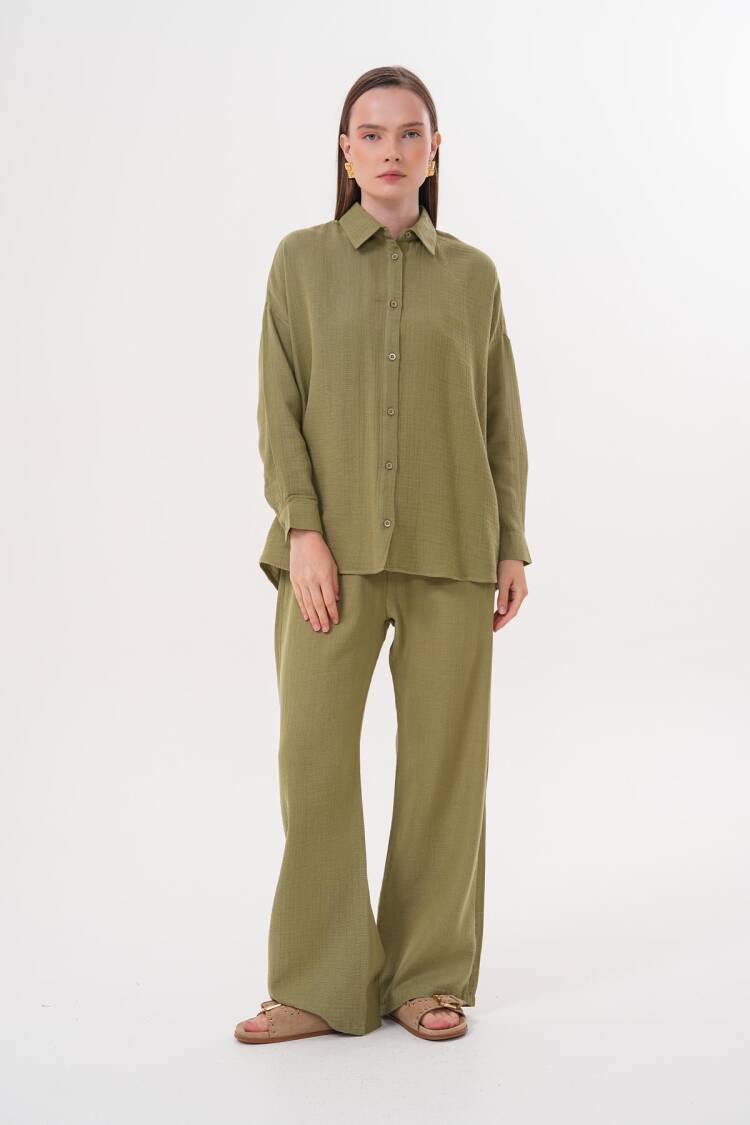 Women's Long Sleeve Oversize Muesli Shirt - Brand: Levure - Women's Clothing Wholesale - Globality Store
