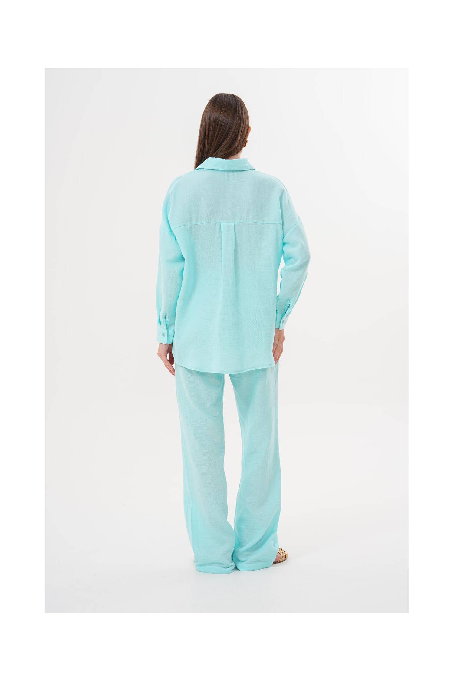 Women's Long Sleeve Oversize Mueslin Shirt - Brand: Levure - Women's Clothing Wholesale - Globality Store