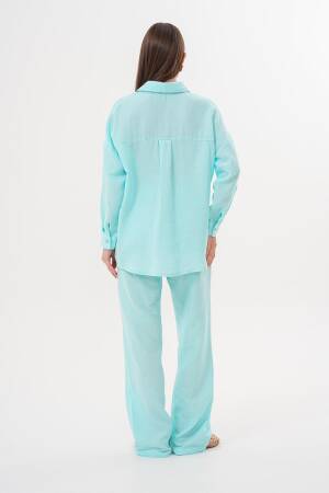 Women's Long Sleeve Oversize Mueslin Shirt - Brand: Levure - Women's Clothing Wholesale - Globality Store
