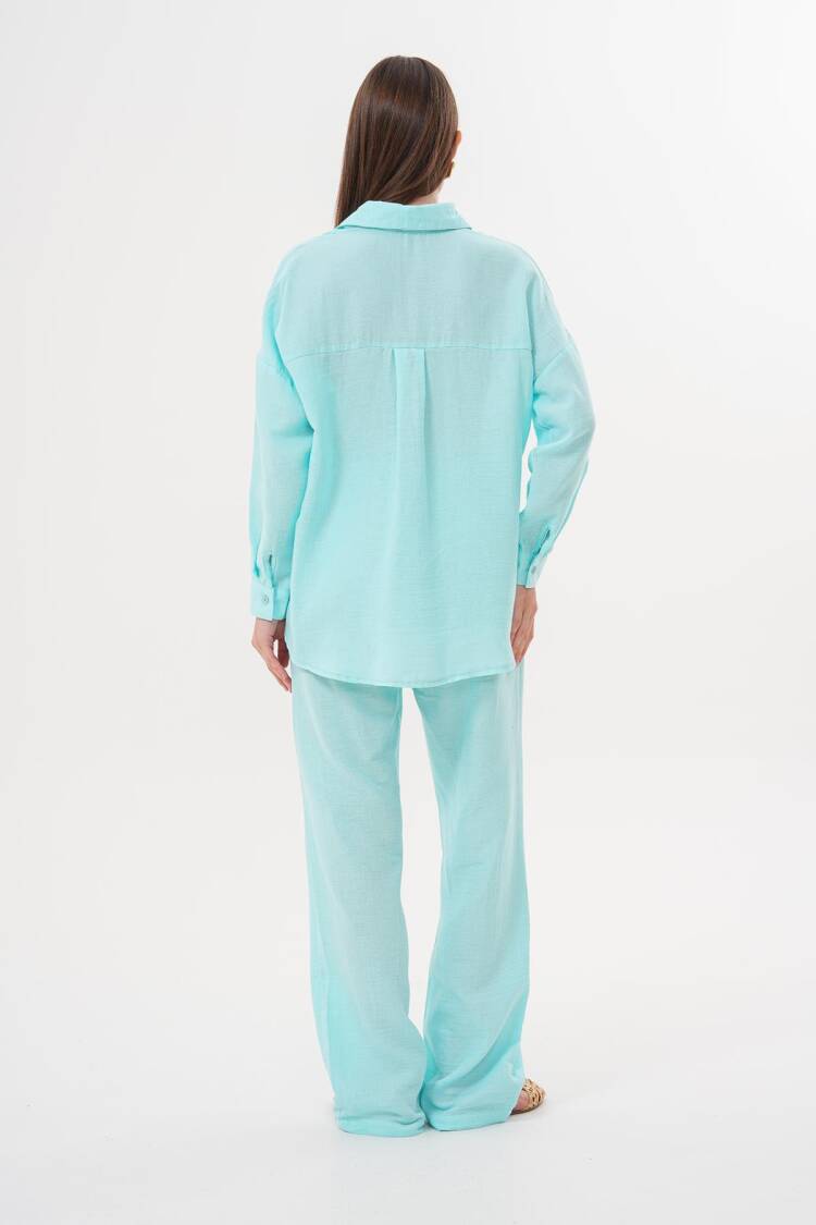 Women's Long Sleeve Oversize Mueslin Shirt