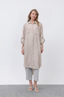 Women's Front Pocket Detailed Back Long Tunic With Robes - Puane - Globality Store - Women Clothes Wholesale Turkey