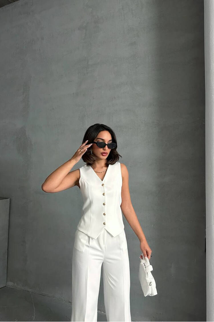 Zra Model Buttoned Vest - Mode Roy - Globality Store - Women Clothes Wholesale Turkey
