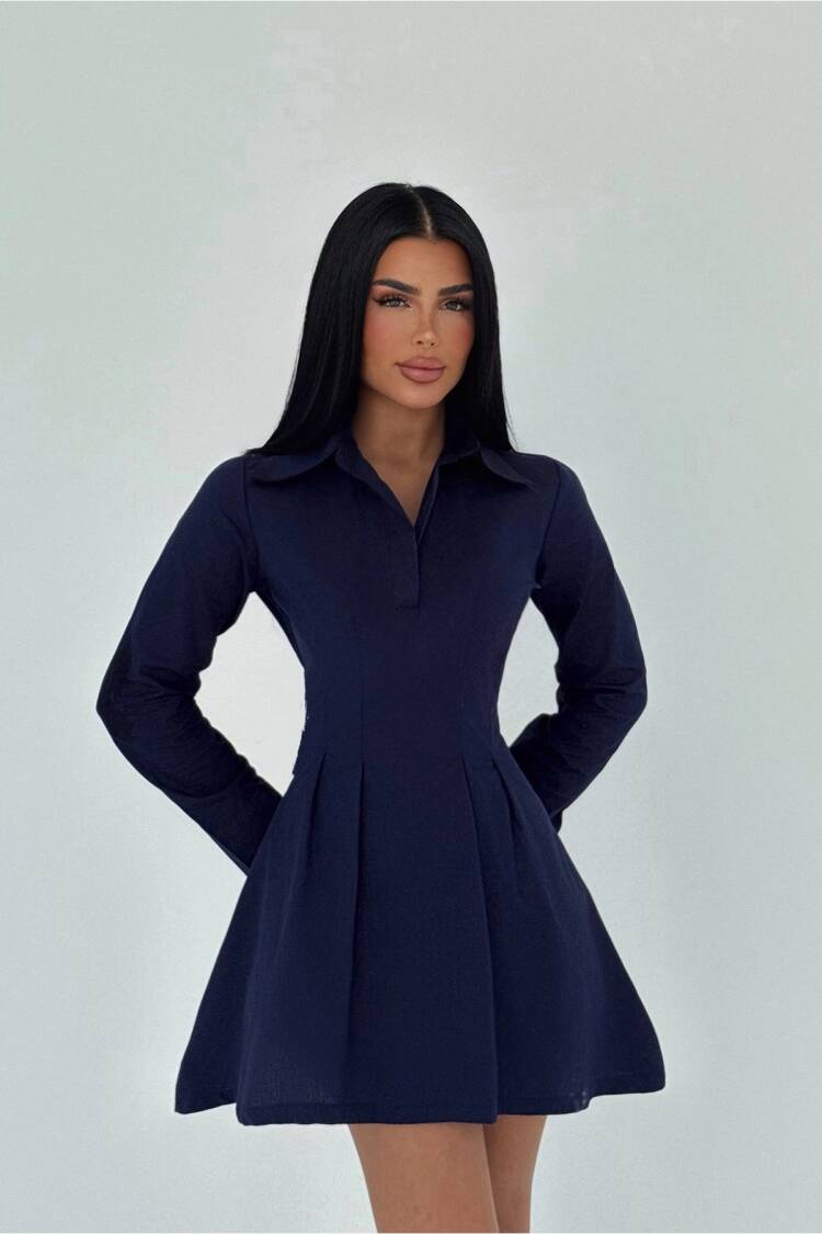 Shirt Collar Mini Dress - Brand: EYYO ATELIER - Women's Clothing Wholesale - Globality Store
