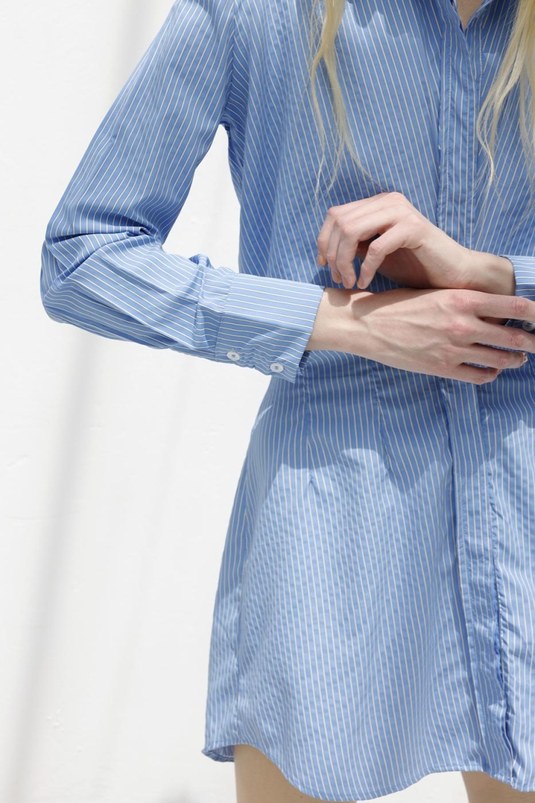 Shirt Dress With Flounce Skirt Detail