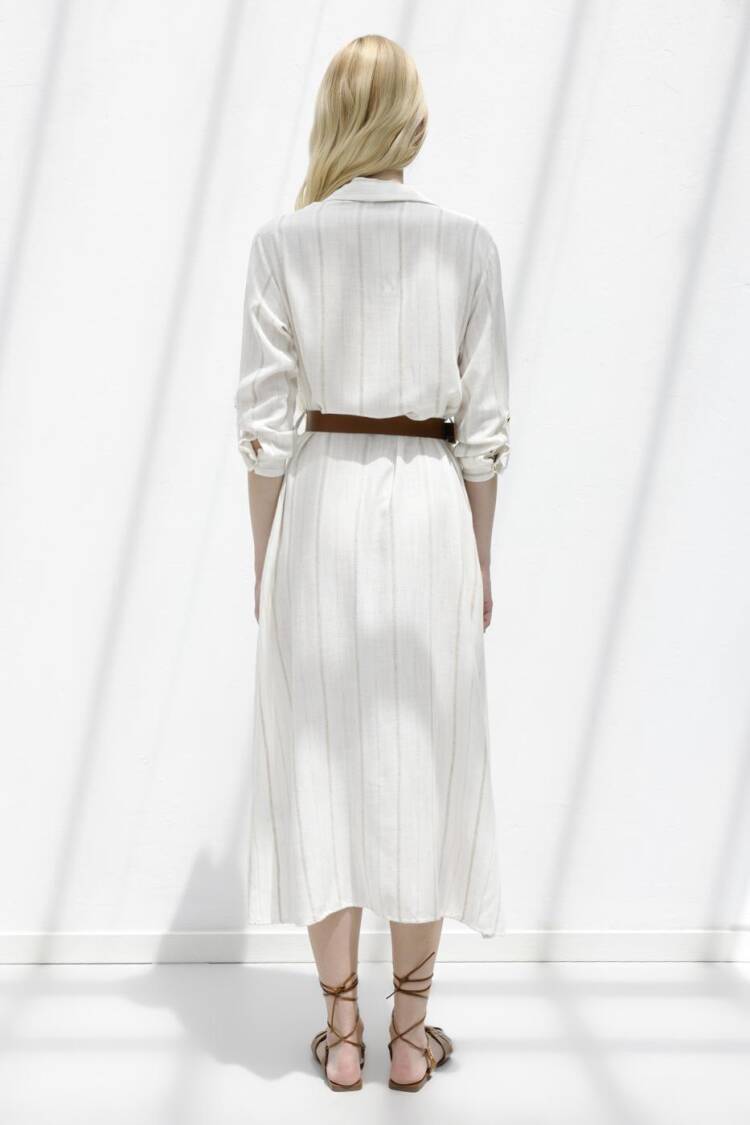 Linen Blend Shirt Dress