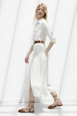 Linen Blend Shirt Dress - BSL - Globality Store - Women Clothes Wholesale Turkey