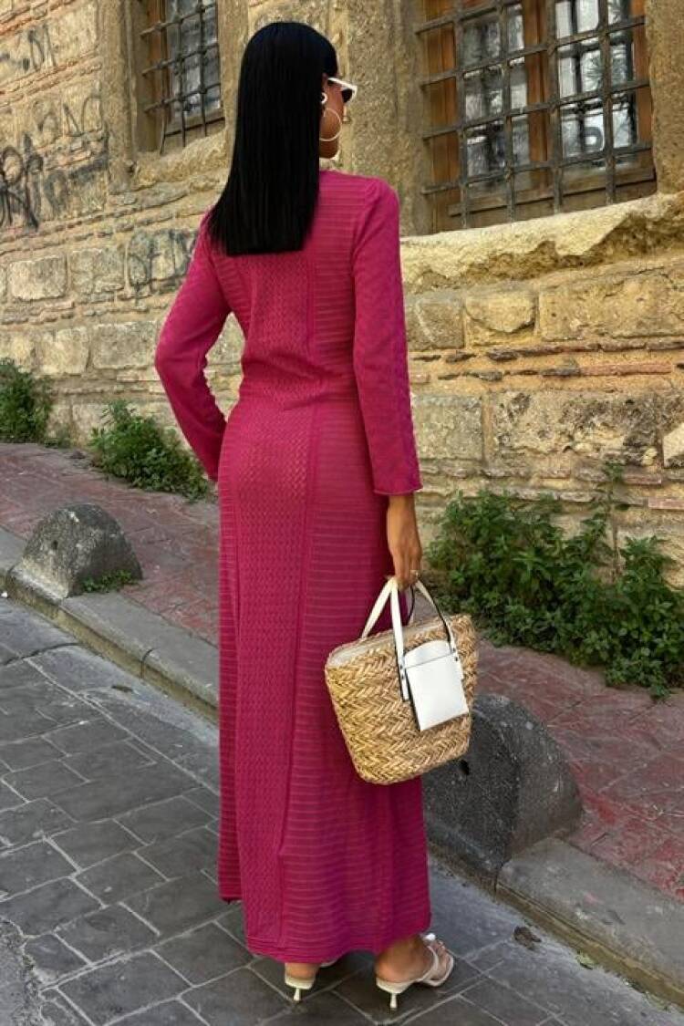 Openwork V Neck Dress
