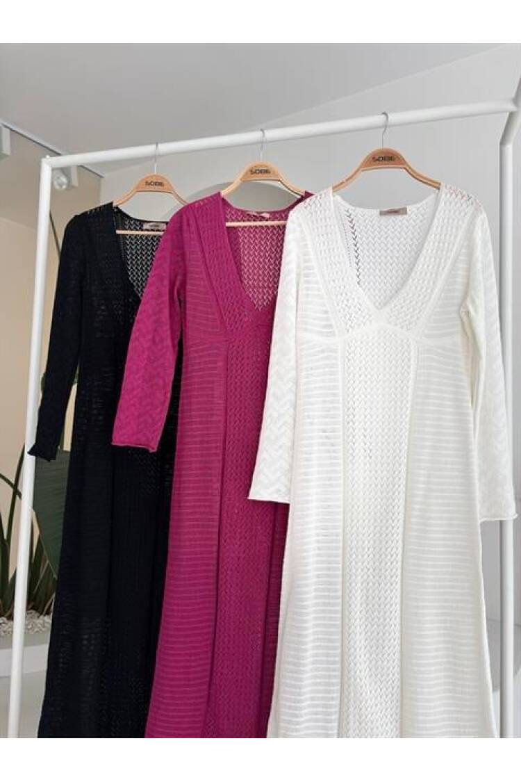 Openwork V Neck Dress