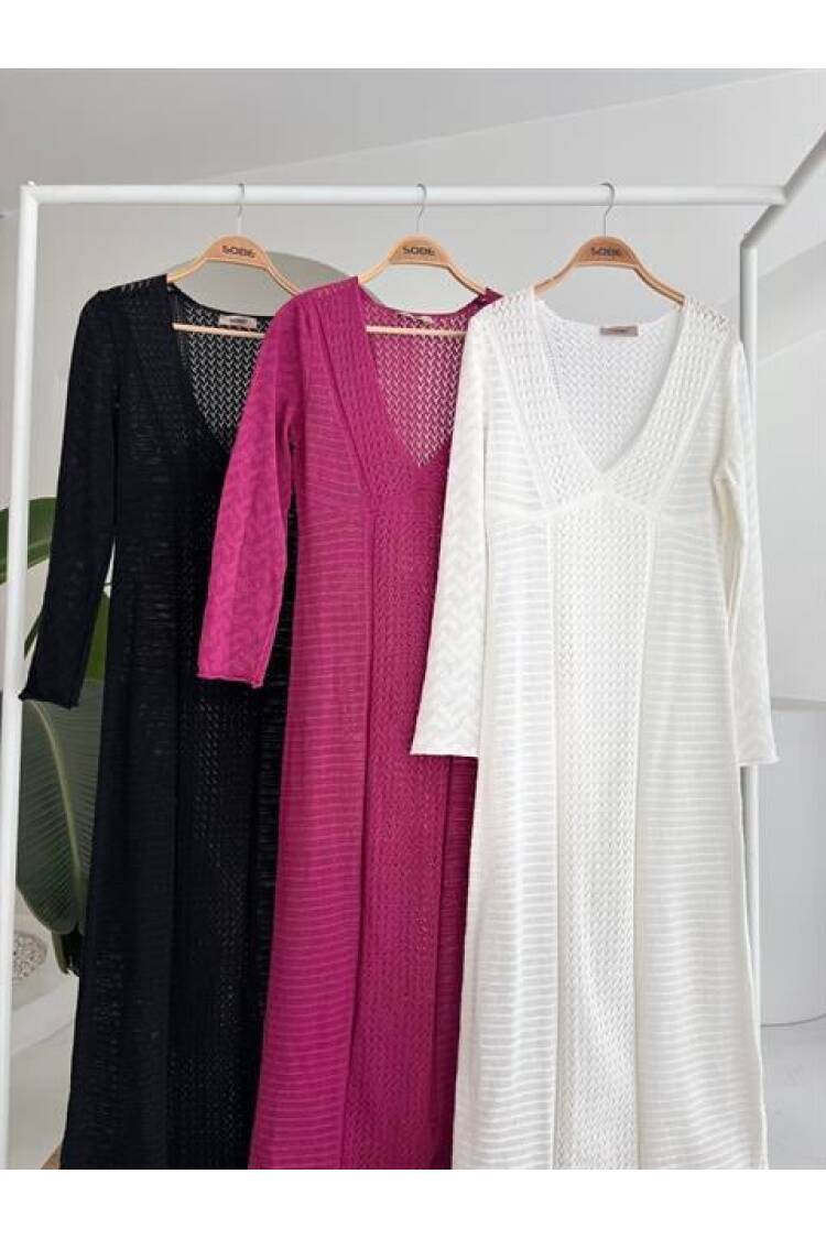 Openwork V Neck Dress