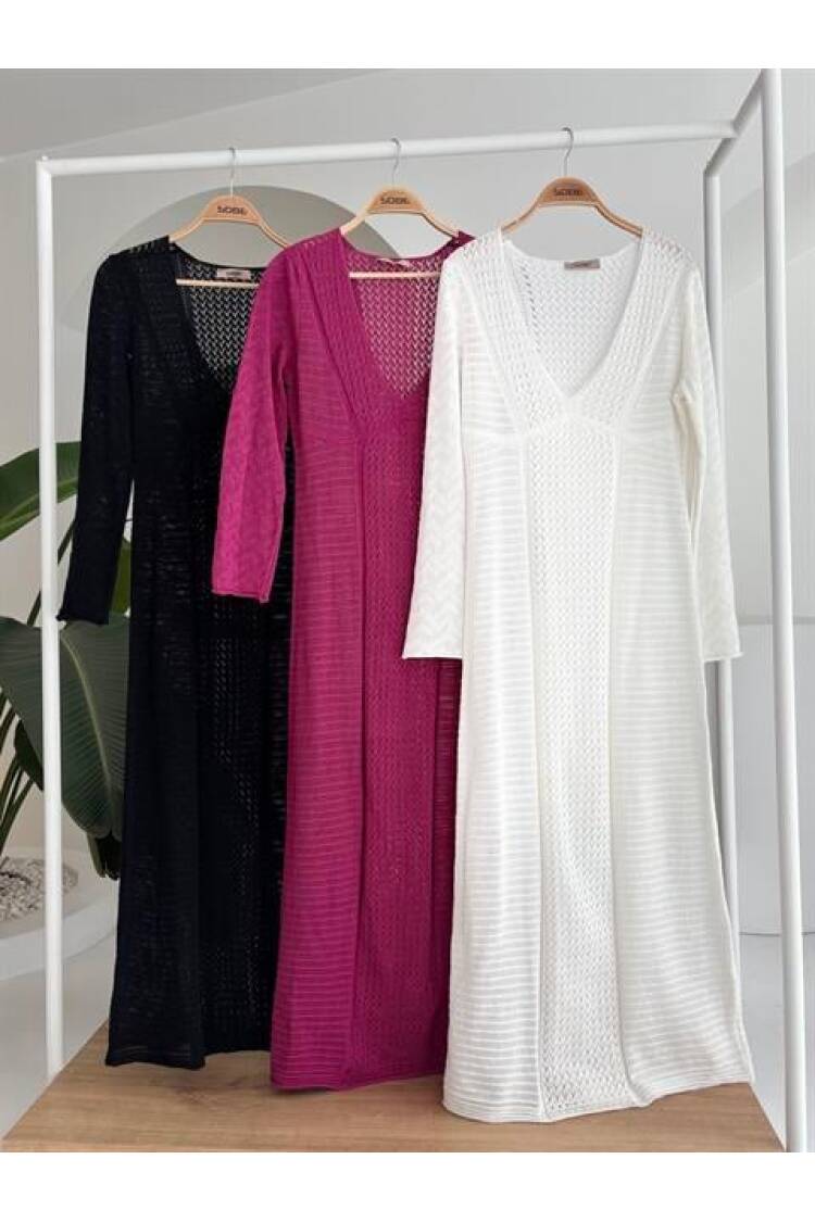Openwork V Neck Dress