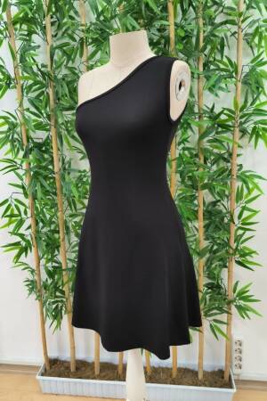 Women's One-Shoulder Strap Crepe Mini Dress - Black - Brand: Janes - Women's Clothing Wholesale - Globality Store