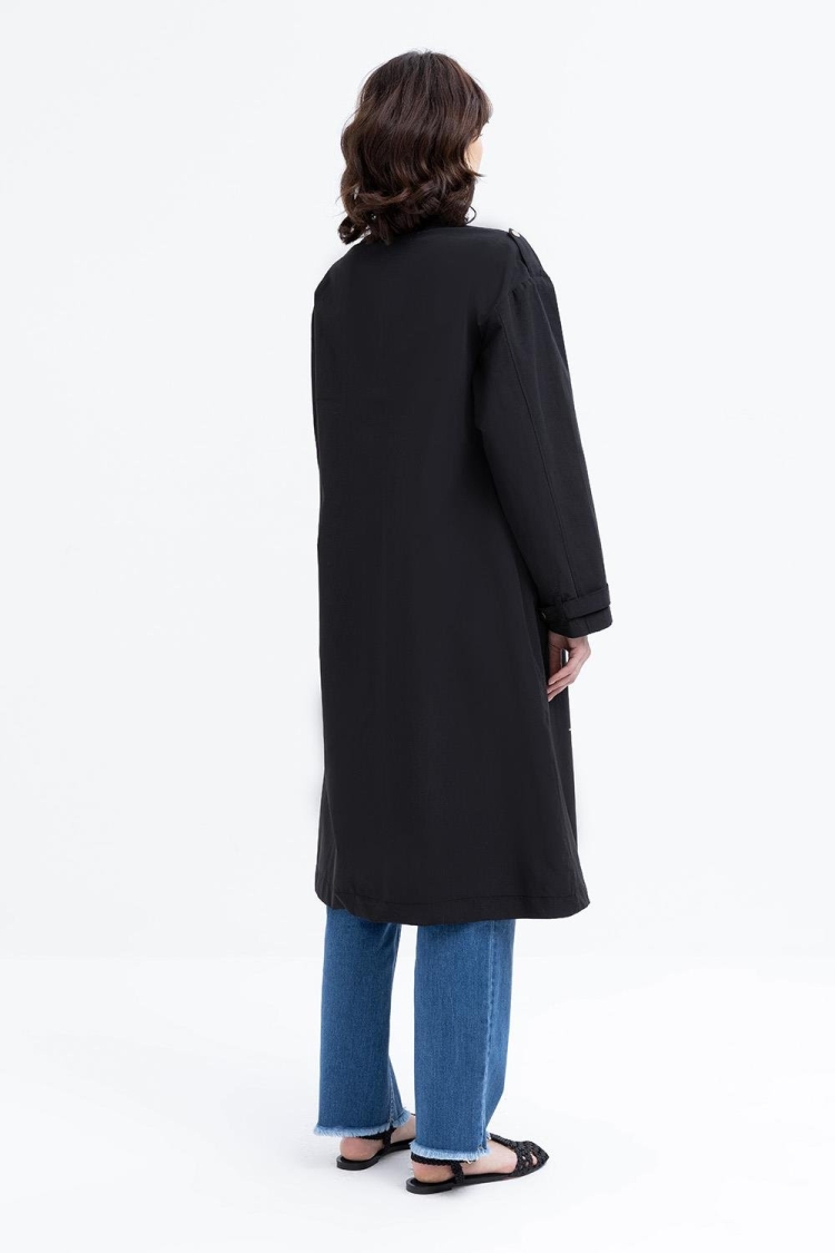 Windbreaker Trench Coat With Pockets