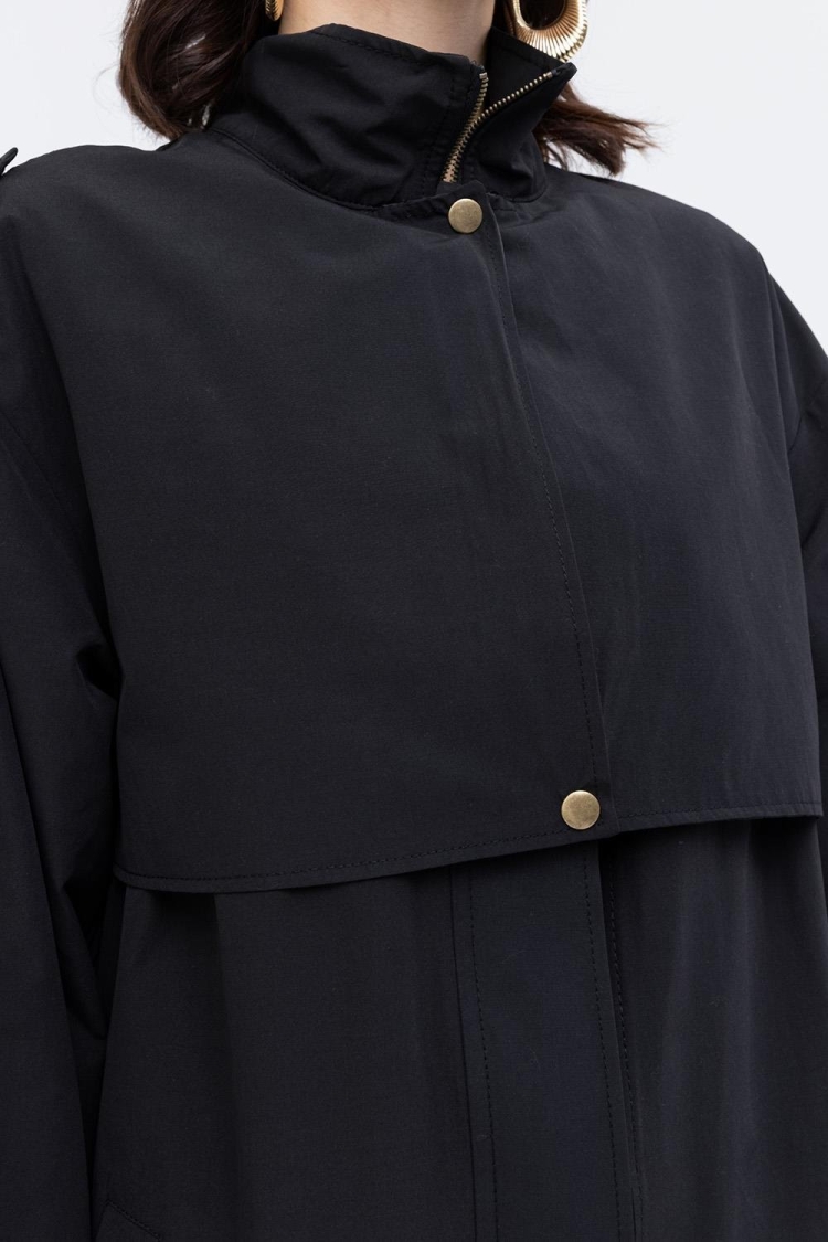 Windbreaker Trench Coat With Pockets