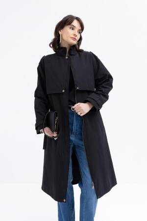 Windbreaker Trench Coat With Pockets - Allday - Globality Store - Women Clothes Wholesale Turkey