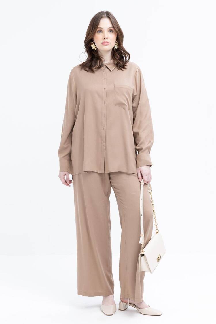 Pocket Detailed Plus Size Pants Suit - Allday - Globality Store - Women Clothes Wholesale Turkey