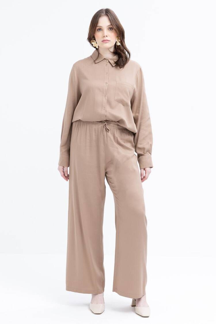 Pocket Detailed Plus Size Pants Suit