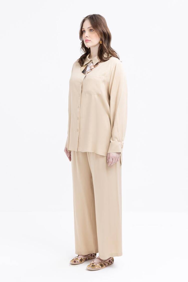 Pocket Detailed Plus Size Pants Suit