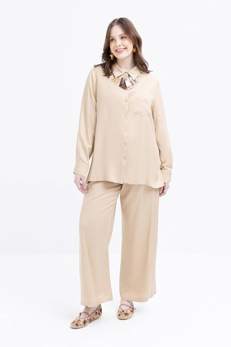 Pocket Detailed Plus Size Pants Suit - Allday - Globality Store - Women Clothes Wholesale Turkey