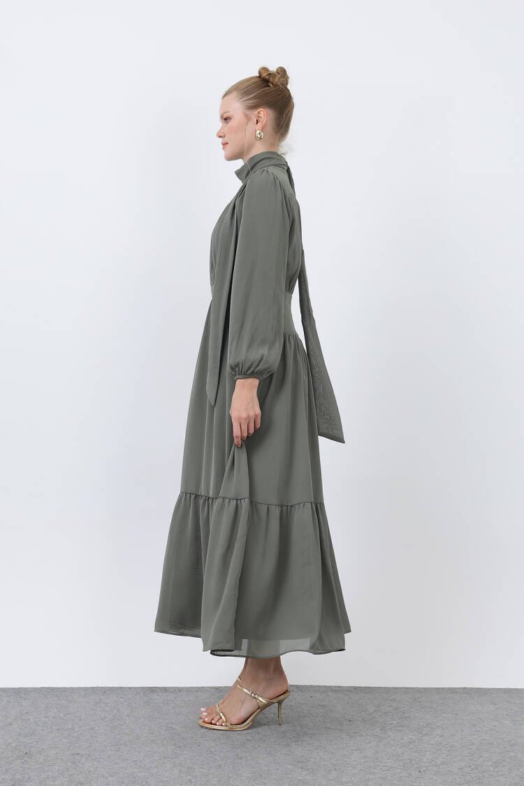 Women's Drape Detailed High Neck Dress