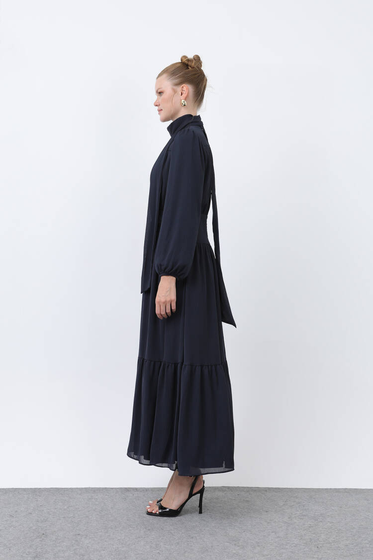 Women's Drape Detailed High Neck Dress