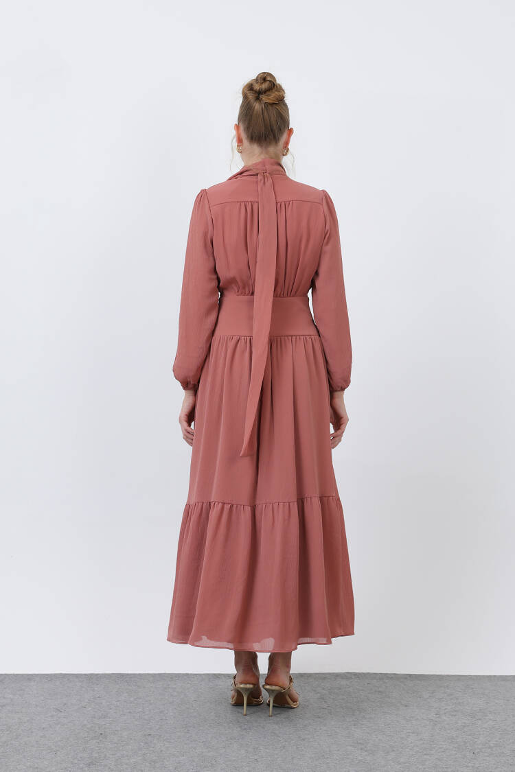 Women's Drape Detailed High Neck Dress