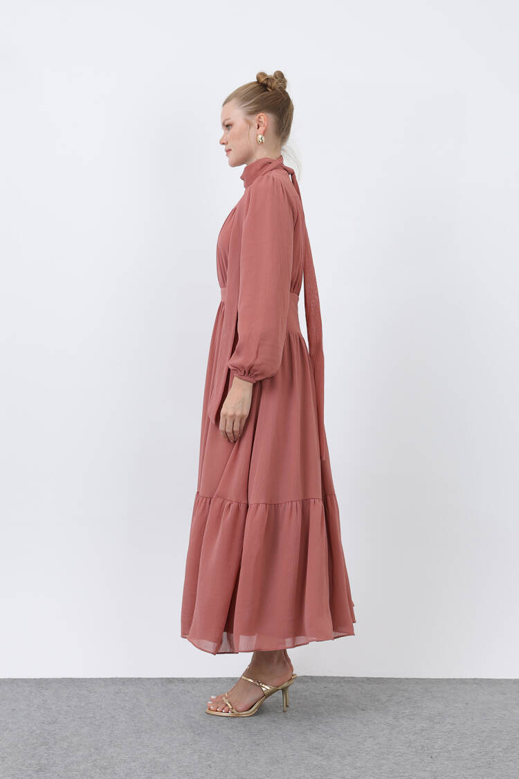 Women's Drape Detailed High Neck Dress