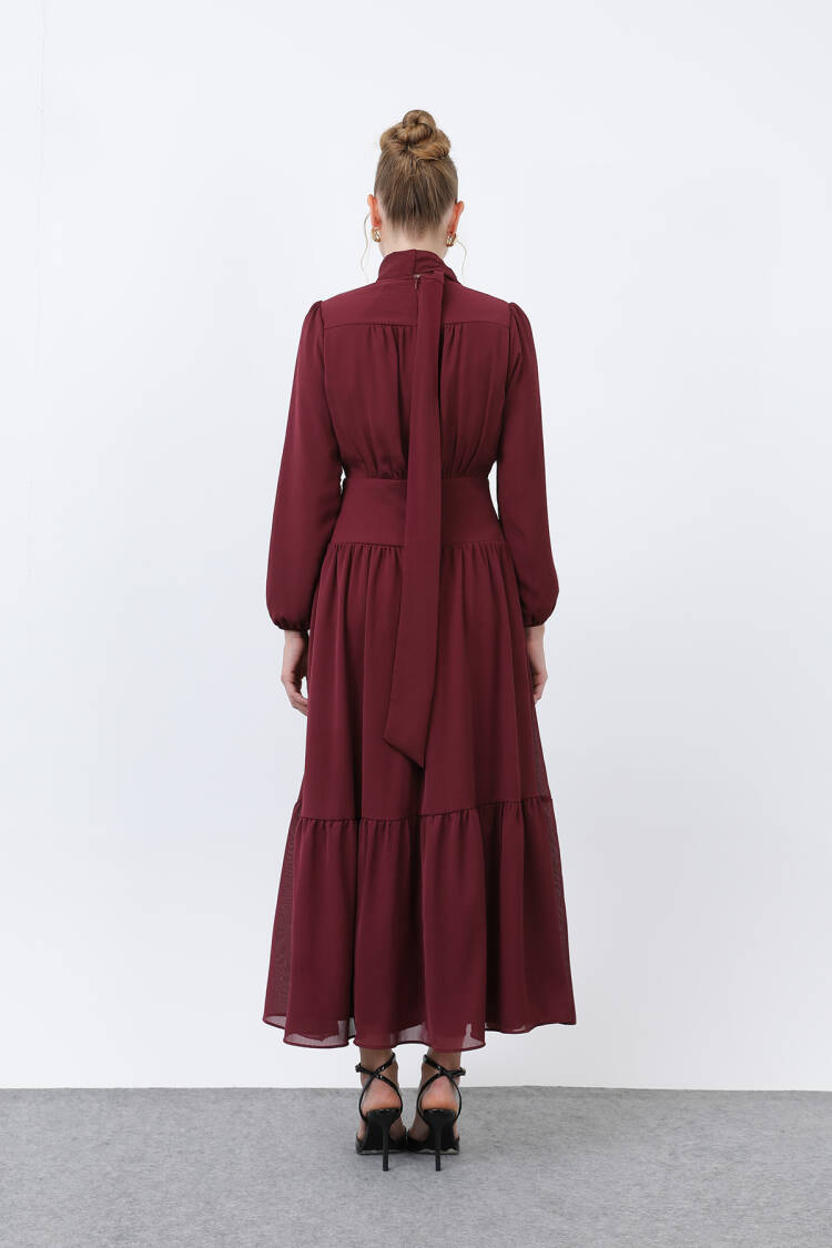 Women's Drape Detailed High Neck Dress