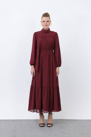 Women's Drape Detailed High Neck Dress - Brand: Puane - Women's Clothing Wholesale - Globality Store