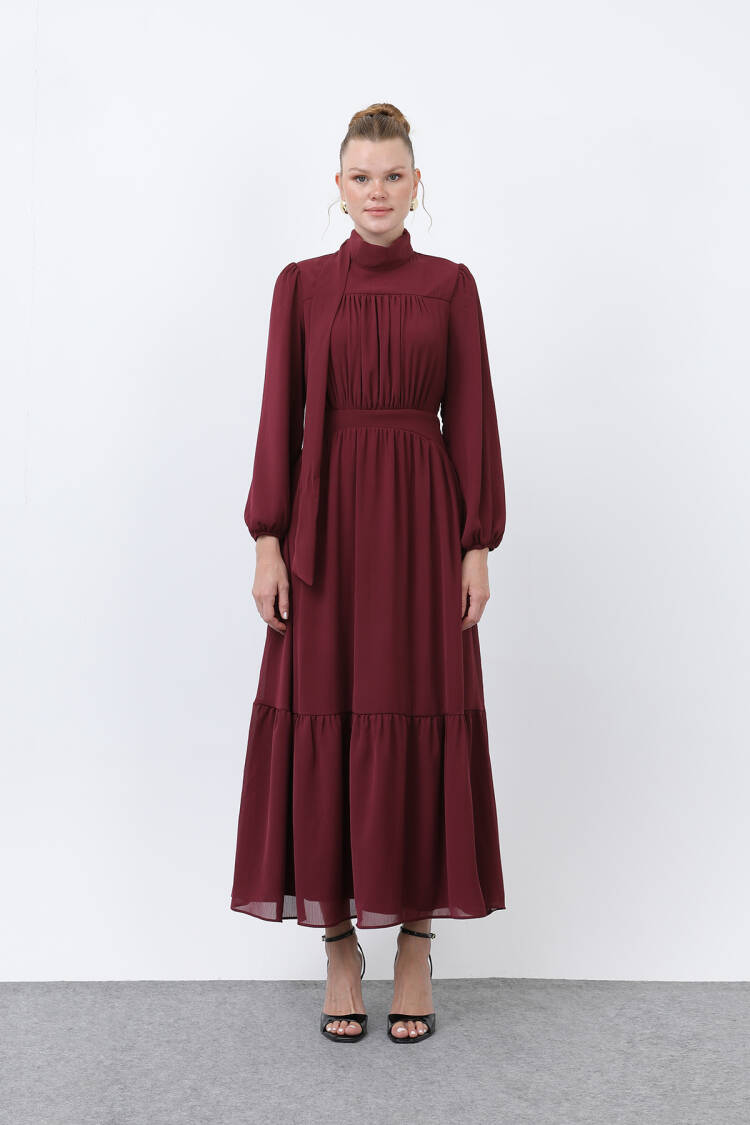Women's Drape Detailed High Neck Dress
