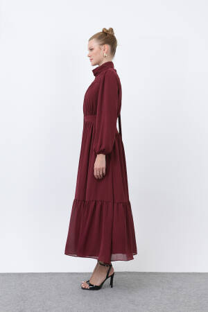 Women's Drape Detailed High Neck Dress - Brand: Puane - Women's Clothing Wholesale - Globality Store