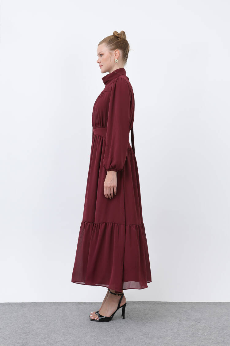Women's Drape Detailed High Neck Dress