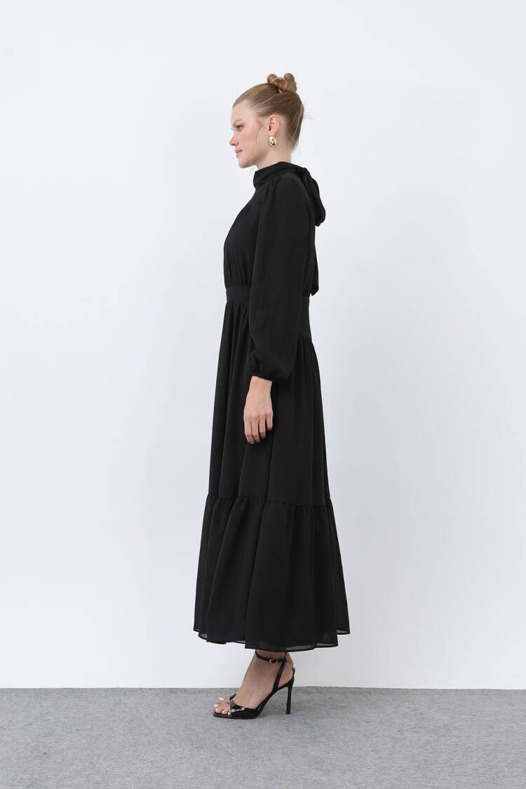 Women's Drape Detailed High Neck Dress