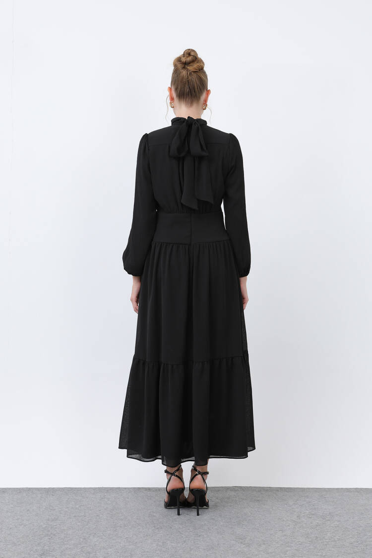 Women's Drape Detailed High Neck Dress