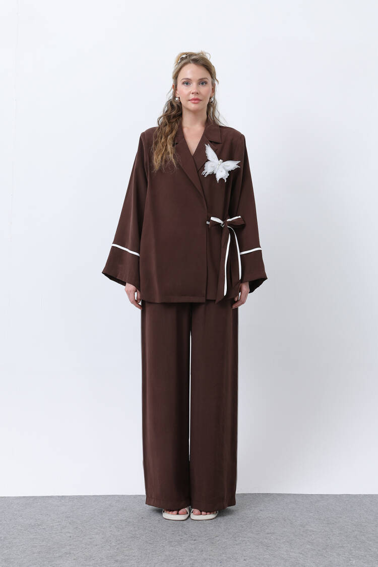 Women's Butterfly Kimono Pants Set
