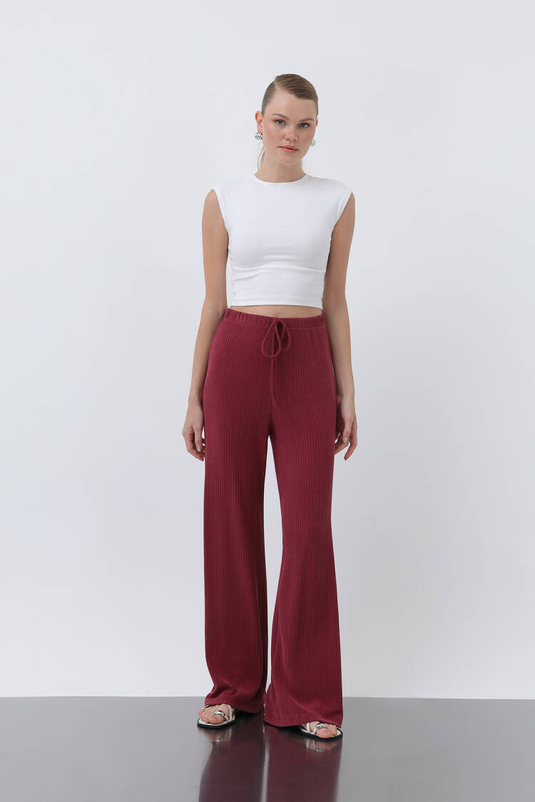 Women's Ribbed Waist Tie Pants - Brand: SOUL - Women's Clothing Wholesale - Globality Store