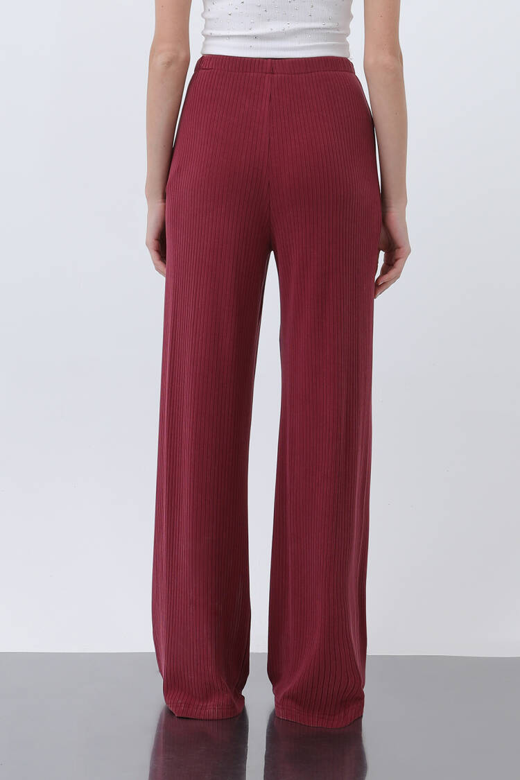 Women's Ribbed Waist Tie Pants