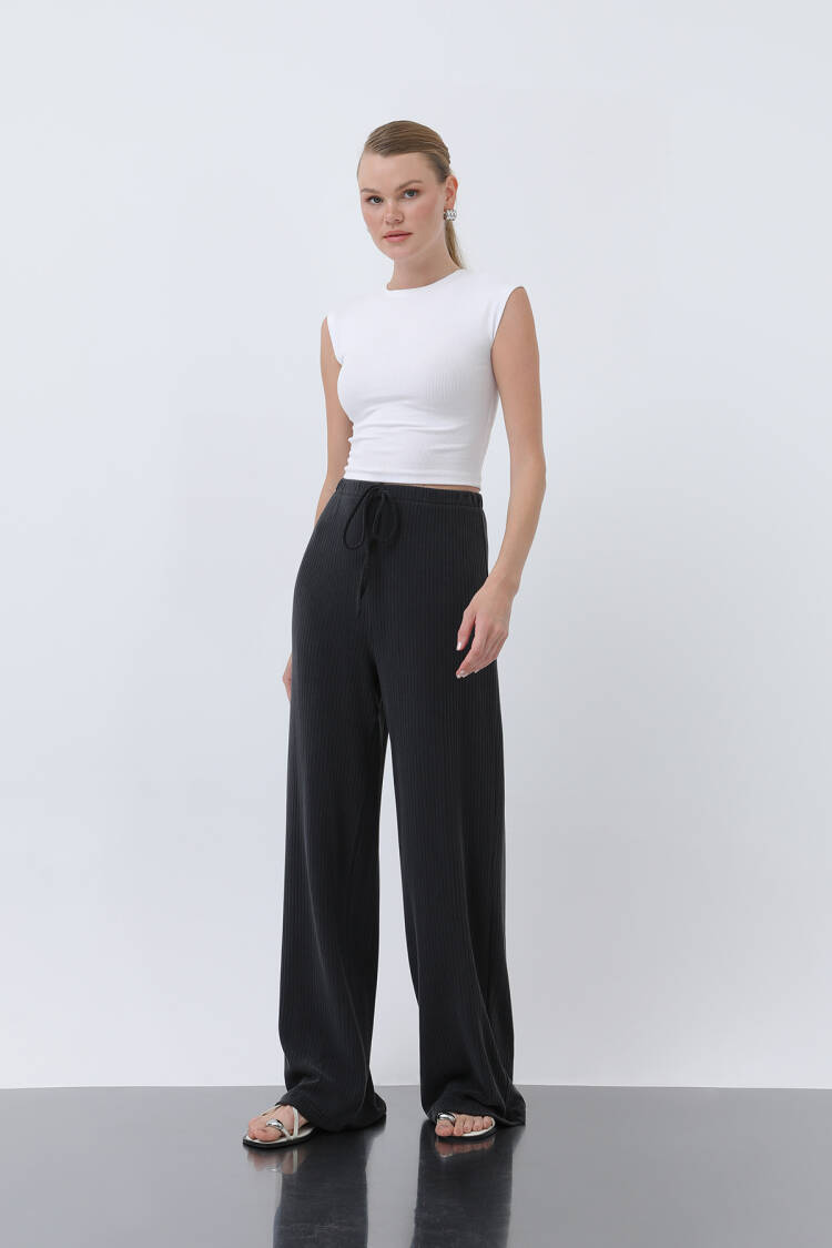 Women's Ribbed Waist Tie Pants - Brand: SOUL - Women's Clothing Wholesale - Globality Store