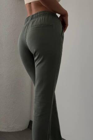 Women's Elastic Waist Slim Leg Khaki Jogger Pants - Brand: LACARINO - Women's Clothing Wholesale - Globality Store