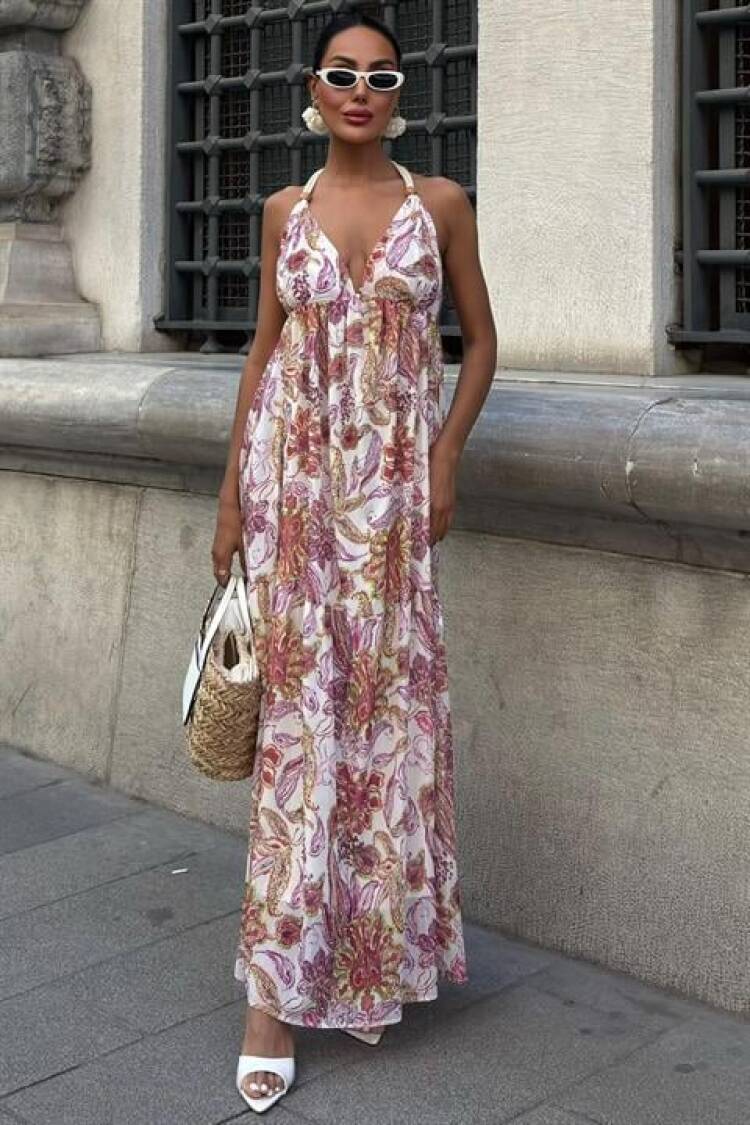 Amelia Backless Chiffon Dress
