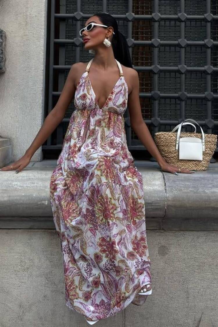Amelia Backless Chiffon Dress