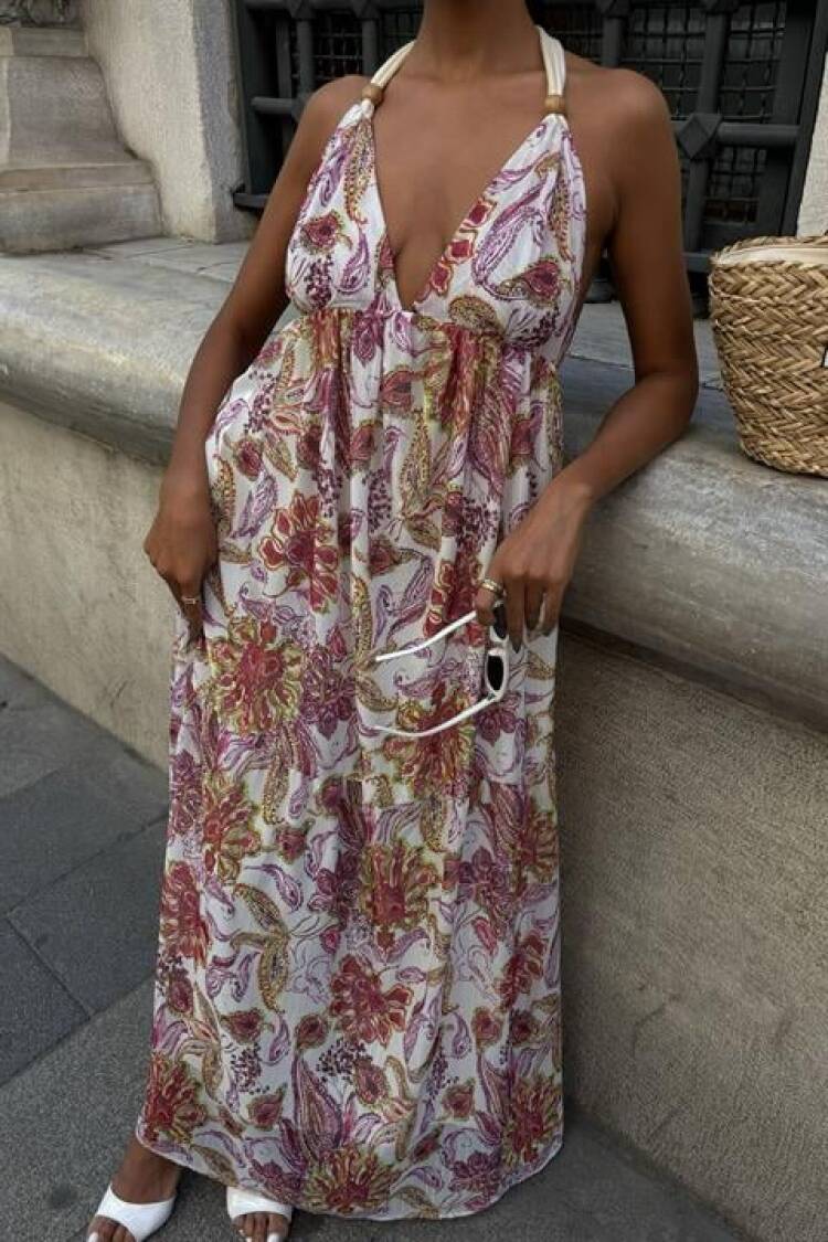 Amelia Backless Chiffon Dress