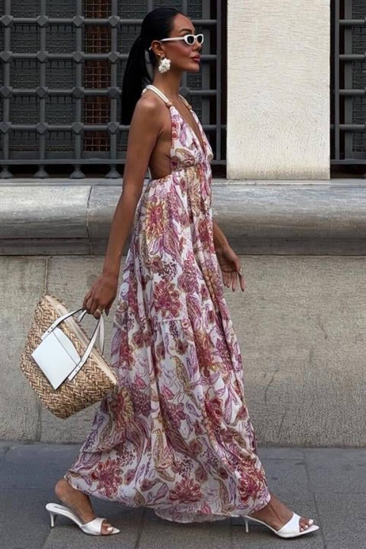 Amelia Backless Chiffon Dress