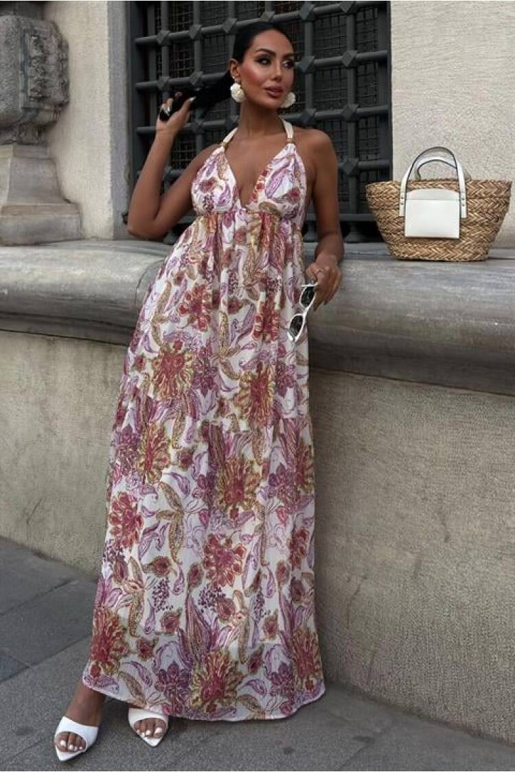 Amelia Backless Chiffon Dress