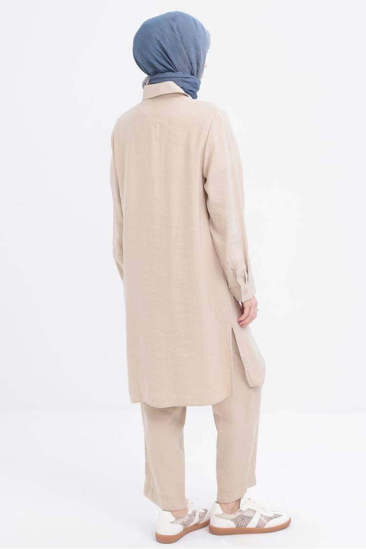 Ribbed Slit Modal Pants Set